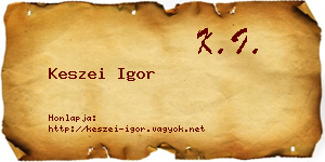 Keszei Igor névjegykártya